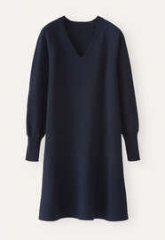 Kleid mit Peplum-Saum, Tinte, webstill
