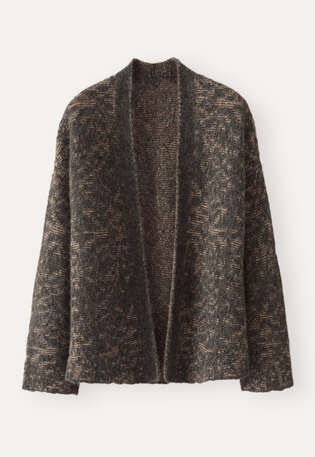 Lace-stitch kimono cardigan, Charcoal stone, webstill