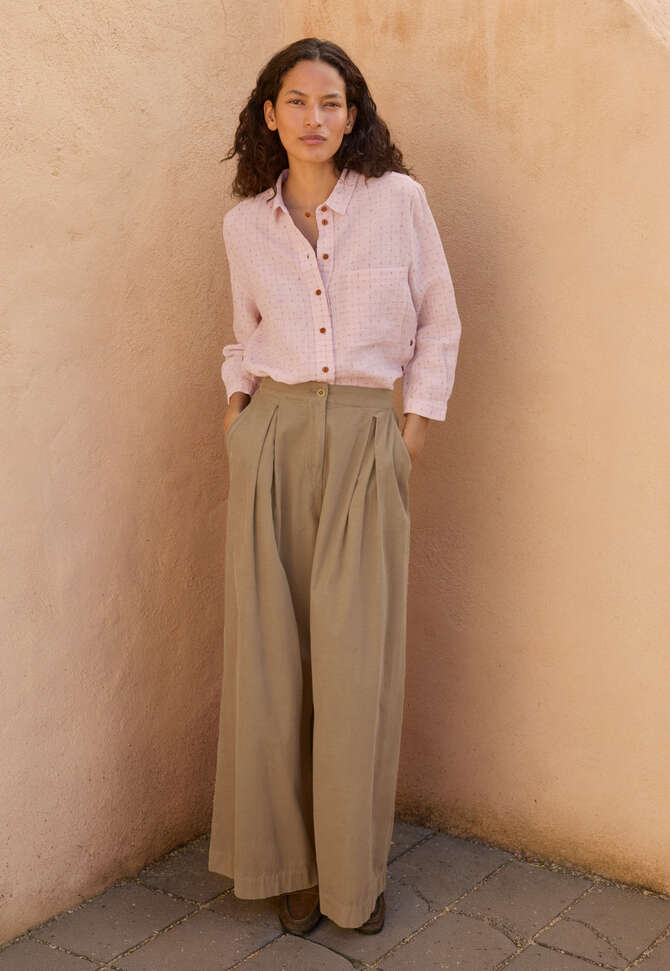Bluse mit eingewebtem Kreuzmuster, Zartes Rosa, completeTheLook
