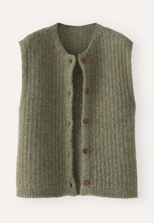 &Auml;rmelloser Cardigan, Khaki, webstill