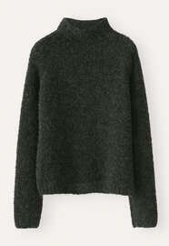 Pullover mit Trichterkragen, Dunkles Waldgr&uuml;n, webstill