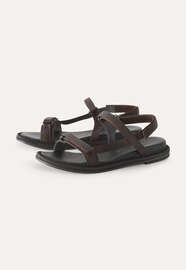 Sandalen mit Klettverschlussriemen, Maulbeer, webstill