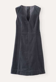 &Auml;rmelloses Samtkleid, Kohlschwarz, webstill