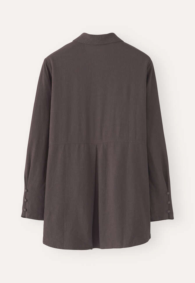 Bluse mit Schalkragen, Graubraun, completeTheLook