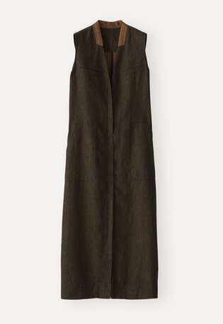 &Auml;rmelloses Kleid, Rostschwarz, webstill
