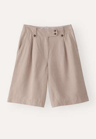 Shorts mit Faltenfront, Nerz, webstill