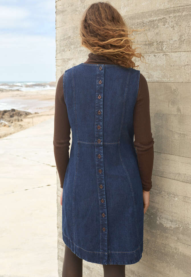 &Auml;rmelloses Indigo-Kleid, Dunkles Denimblau, completeTheLook