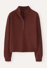 Pullover mit Kn&ouml;pfen, Kupferrot, webstill