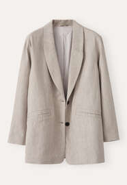Langer Blazer, Rehbraun, webstill