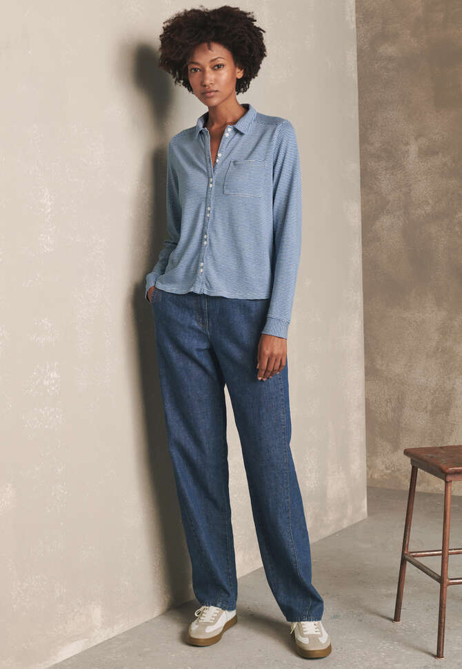 Gestreiftes Shirt, Zartes Indigo, completeTheLook