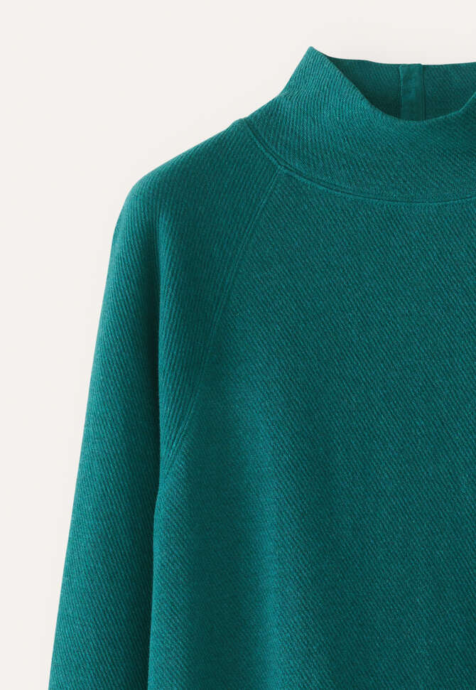 Tunika mit Trichterkragen, Flaschengr&uuml;n-Aquamarin, completeTheLook