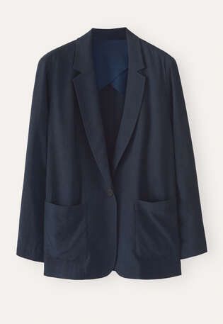 Blazer mit aufgesetzten Taschen, Mitternacht, webstill