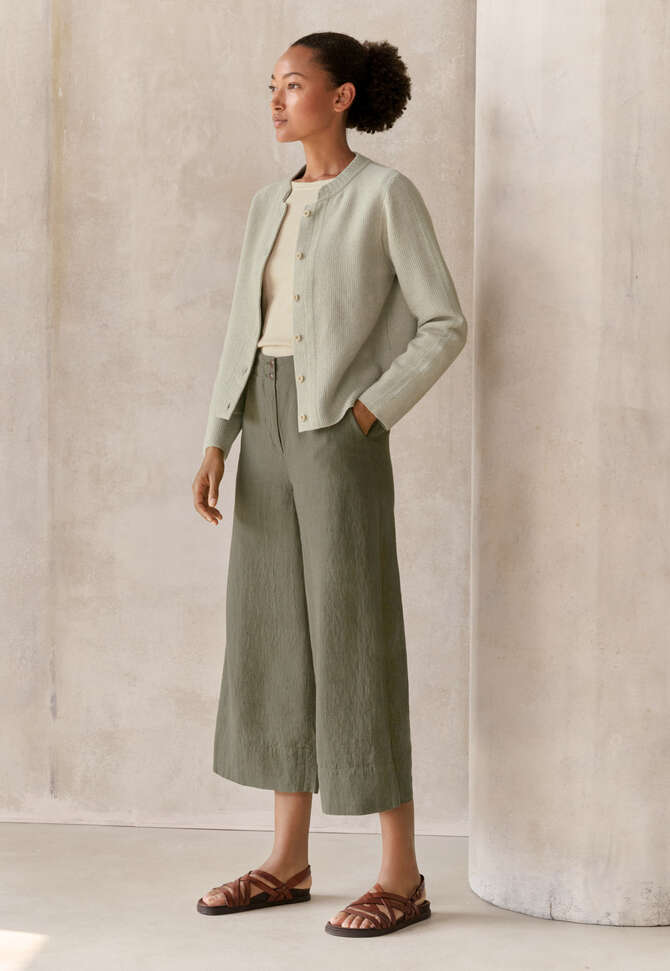 Inlaymuster-Cardigan, Salbei/Kiesel, completeTheLook