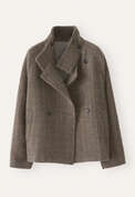 Check jacket, Dark taupe, webstill