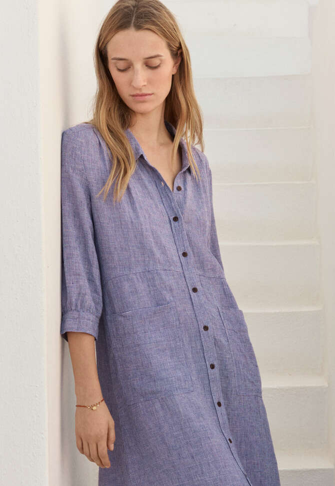 Kleid mit Faltendetail, Veilchen, completeTheLook