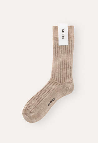 Gerippte Socken, Beige, webstill