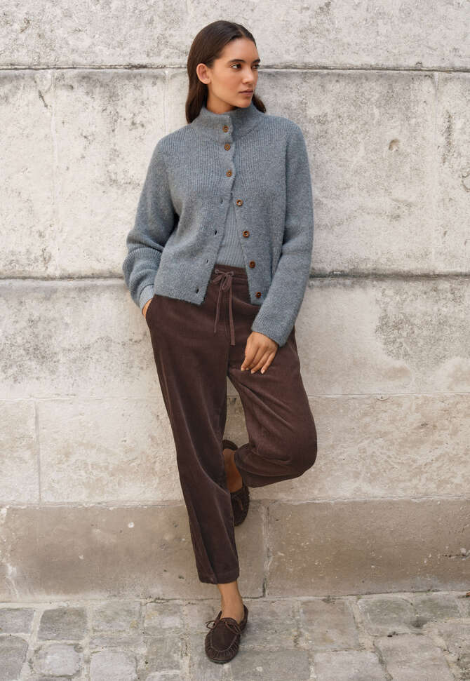 Tapered trousers, Dark chocolate, completeTheLook