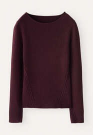 Pullover mit Rundhalsausschnitt, Zwetschge, webstill