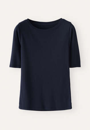 Geripptes Jersey-Oberteil, Tinte, webstill