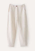 Striped dart-hem trousers, Natural, webstill