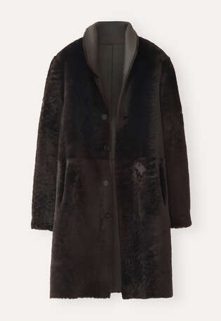 Reversible sheepskin coat, Chocolate, webstill