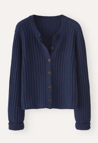 Gerippter Cardigan, Tinte-Navy, webstill