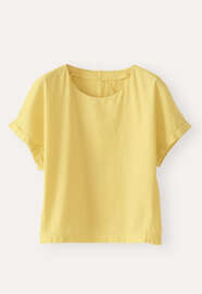 T-Shirt aus Webstoff, Sonnengelb, webstill