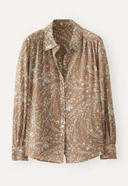 Bedruckte Bluse, Taupe/Mint, webstill