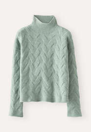 Zopfpullover, Salbei, webstill