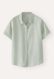 Bluse mit kurzen &Auml;rmeln, Blasses Salbei, webstill
