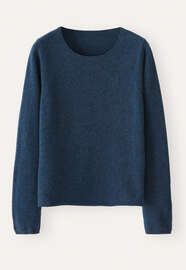 Pullover mit Rundhalsausschnitt, Petrolblau, webstill