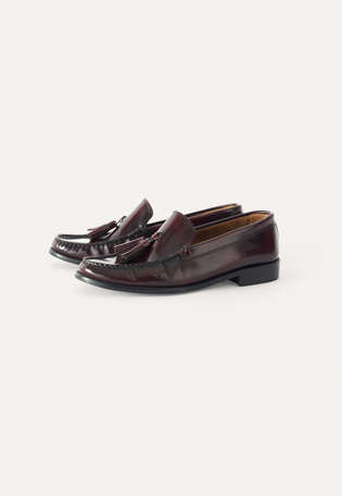 Loafer mit Quasten, Burgunder, webstill