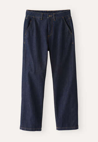 K&uuml;rzere Denim-Jeans, Indigo gesp&uuml;lt, webstill