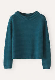 Pullover mit Dolman-&Auml;rmeln, Dunkles T&uuml;rkis, webstill