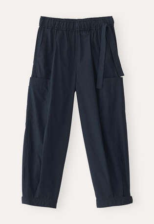 K&uuml;rzer geschnittene Schlupfhose, Mitternacht, webstill
