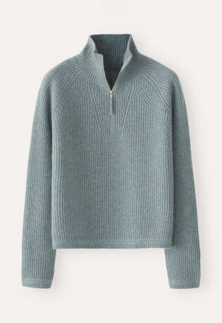 Zip-front sweater, Lagoon, webstill