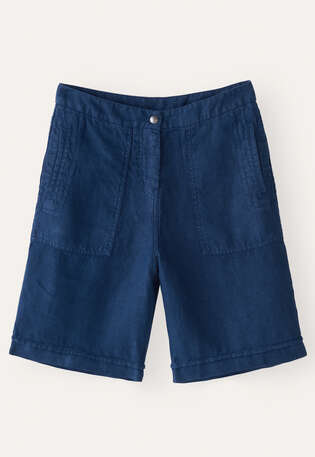 Entspannte Shorts, Petrolblau, webstill