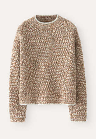 Gemusterter Strickpullover, Rost/Grau, webstill