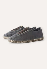 Espadrille-Sneaker, Kohlschwarz, webstill