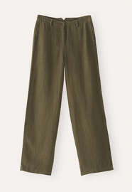 Hose mit weitem Bein, Dunkles Khaki, webstill