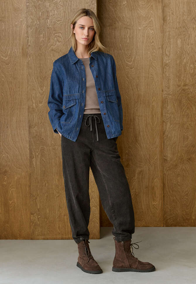 Indigo-gef&auml;rbtes Overshirt, Dunkles Denimblau, completeTheLook