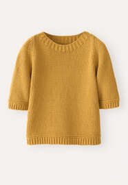 Kurz&auml;rmeliger Pullover, Zartes Bernstein, webstill