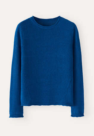 Lang&auml;rmeliger Pullover, Indigo, webstill