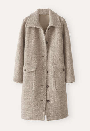 Herringbone coat, Natur/Rehbraun, webstill