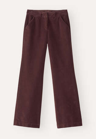 Hose mit weitem Bein, Portwein, webstill