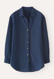 Overshirt aus strukturiertem Gewebe, Dunkles Denimblau, webstill