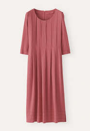 Kleid mit U-Ausschnitt, Kirschrot, webstill
