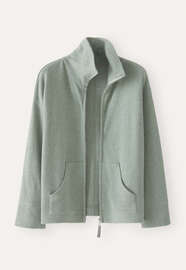 Jersey-Jacke mit Frontrei&szlig;verschluss, Frostiges Salbei, webstill