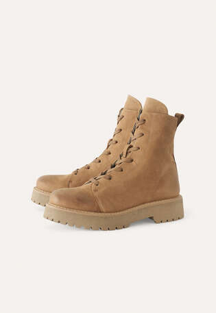Schn&uuml;rstiefel, Taupe, webstill