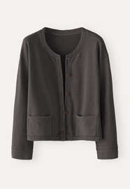 Jersey-Jacke, Petrolschwarz, webstill